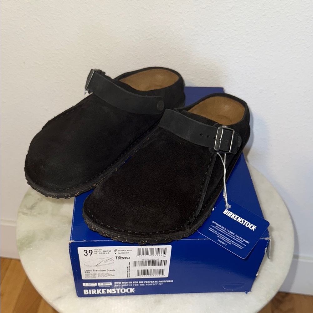 Birkenstock Lutry Black Suede sz 39
